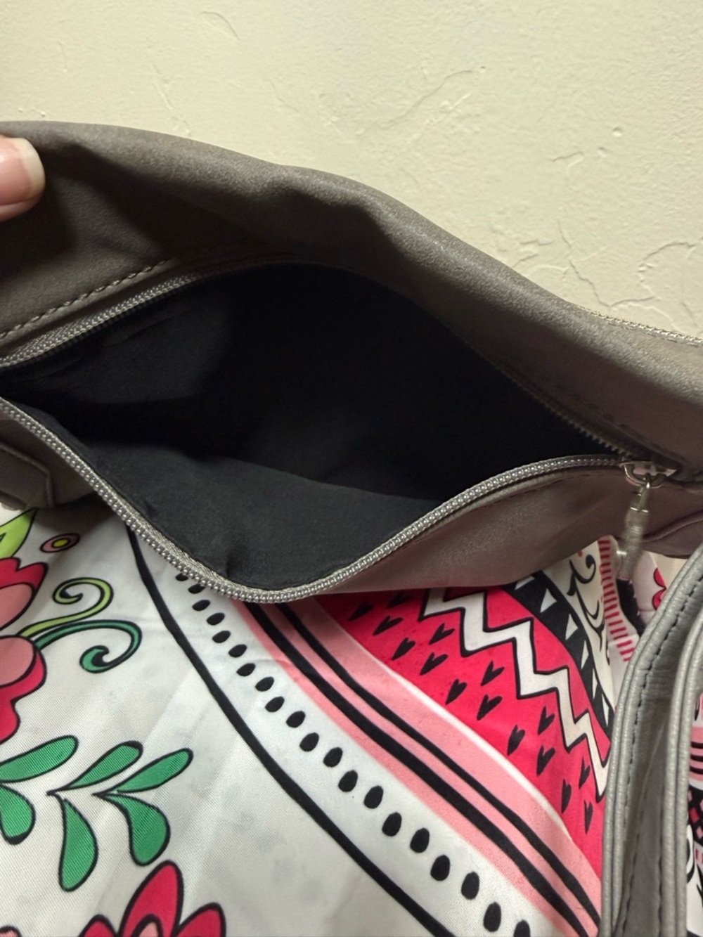 Relic Gray Suede Crossbody with Dual Front Zips - Picture 3 of 9